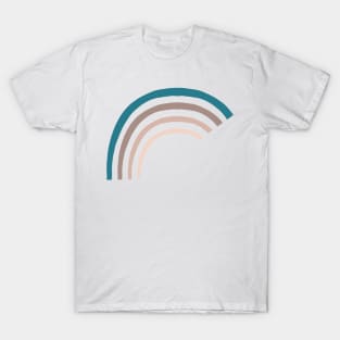 Blue Rainbow Pattern Hand Drawing T-Shirt